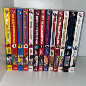 Manga books My Hero Academia volumes 1-7 and 26-31